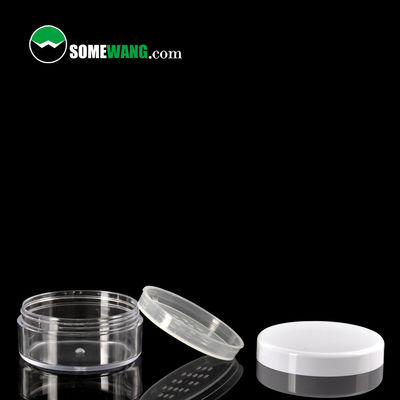 tamaño plástico reutilizable del viaje del tarro de polvo del claro 24g del maquillaje redondo flojo vacío del envase