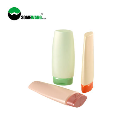 La botella plástica 200ml del uso PE del champú modificó la botella plana del apretón para requisitos particulares con Flip Top Lid