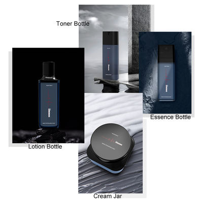 Botella de empaquetado azul de la bomba de la loción del envase de Skincare 100ml de la botella plástica de lujo del cuadrado PETG