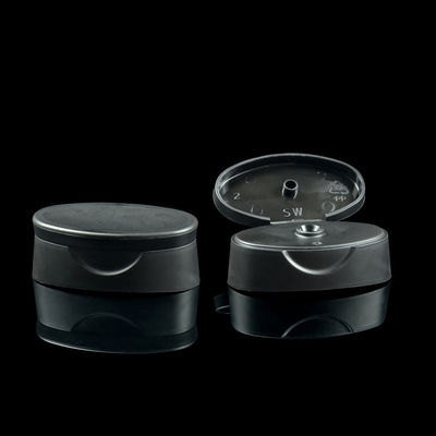 24/400 casquillo negro de Flip Top Cosmetic Plastic Bottle para el champú