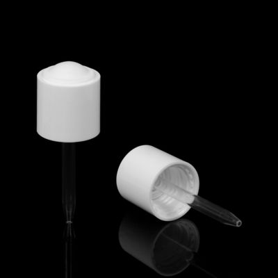Casquillos blancos de dispensación de 20/410 dropper de la cápsula del dropper plástico del nitrilo para el aceite esencial
