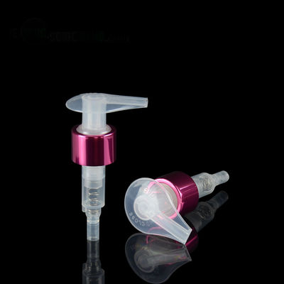 Bomba plástica de los PP de la cubierta del cuello del cuello de ROSE del ORO del cuello 24-410 del lavado a mano 28-410 de la bomba líquida colorida de aluminio de la loción