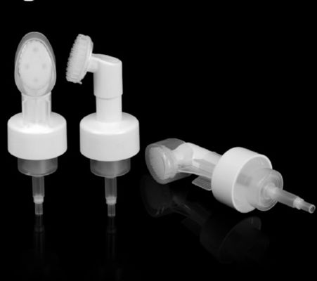 lavado de la cara del silicón del cepillo de botella de la espuma de 43m m con la bomba facial del cepillo de la despedregadora del cepillo