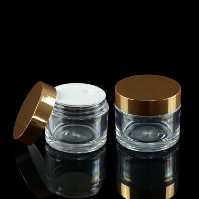 crema de cara cosmética del tarro del ABS PETG del suero 50ml con la tapa electrochapada