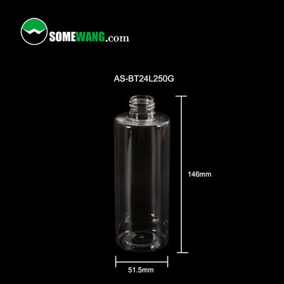 botella plana del hombro del ANIMAL DOMÉSTICO 250ml de la loción vacía cosmética plástica de la botella