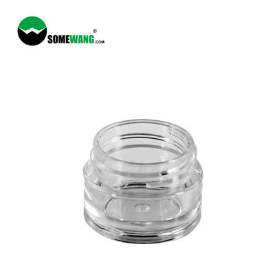 tarro cosmético plástico del ANIMAL DOMÉSTICO redondo claro grueso de la pared 8ml que empaqueta la tapa negra para la crema del ojo