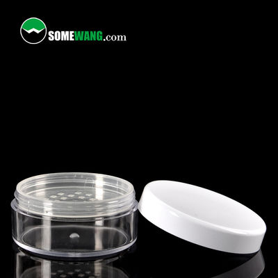 tamaño plástico reutilizable del viaje del tarro de polvo del claro 24g del maquillaje redondo flojo vacío del envase