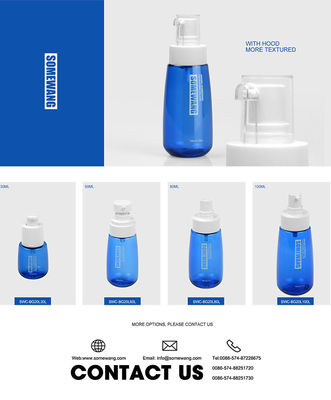 botella de empaquetado cosmética plástica vacía del gel de la ducha de los sistemas PETG de 30ml 60ml 80ml 100ml PETG