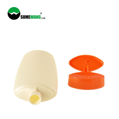La botella plástica 200ml del uso PE del champú modificó la botella plana del apretón para requisitos particulares con Flip Top Lid